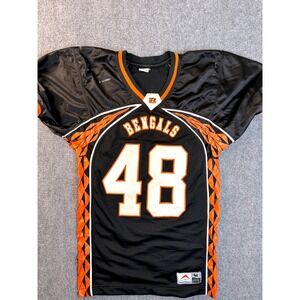 Allen Sportswear Bengals Jersey Mens M Black‎ Orange Mesh Football 48 Stained